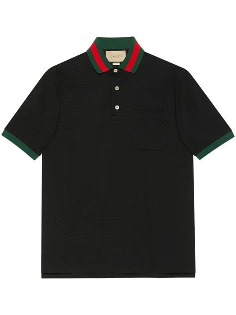 red striped gucci polo|gucci black piquet polo.